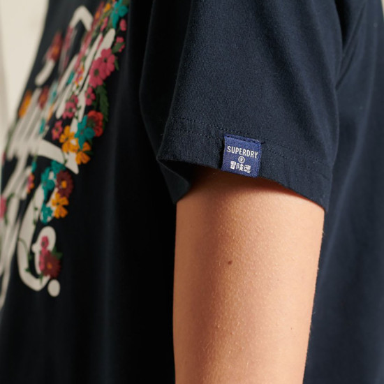 Superdry Γυναικεία κοντομάνικη μπλούζα Script Style Floral T-Shirt
